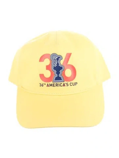 Pre-owned Prada Cotton Baseball Cap W/tags In Yellow