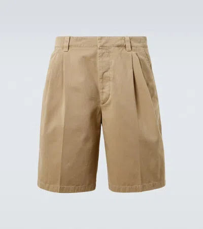 Prada Cotton Bermuda Shorts In Beige