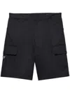 Prada Tailored Black Trousers With Cargo Pockets And Textured Finish In Black