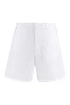 Prada Men White Oxford Bermuda Shorts In White