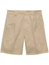 Prada Cotton Bermuda Shorts In Neutrals
