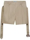 Prada Cotton Twill Bermudas In Neutrals