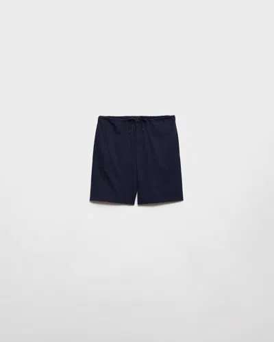 Prada Cotton Bermudas In Blue