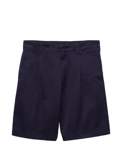 Prada Cotton Bermudas In Blue
