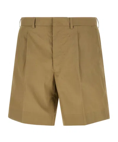 Prada Cotton Bermudas In Brown