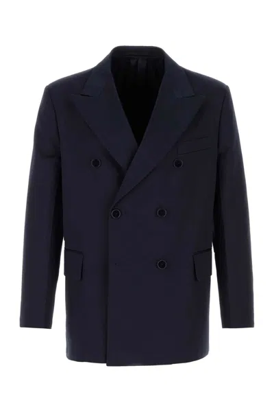 Prada Cotton Blazer For Men In Blue