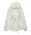 Prada Cotton-blend Belted Jacket In Neutral