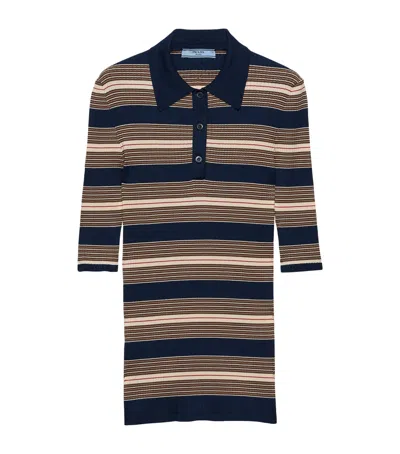 Prada Cotton-blend Knitted Polo Shirt In Multi