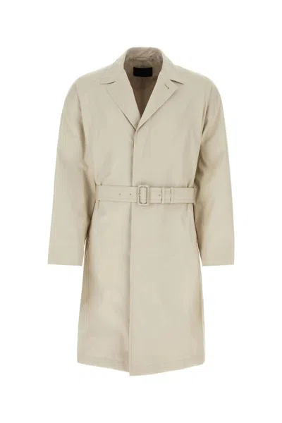 Prada Cotton Blend Overcoat In F0a08