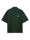 Prada Mens Green Logo-embroidered Zip-up Nylon Shirt Xl In Grün
