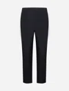 Prada Cotton-blend Slim-fit Trousers In Black