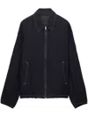 Prada Cotton Blouson With Contrasting Stitching In 黑色