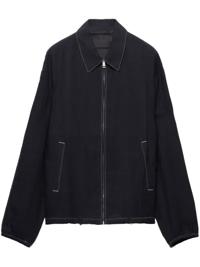 Prada Blousonjacke Aus Baumwolle In Schwarz