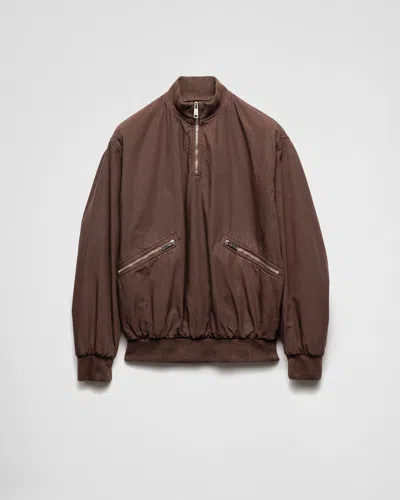 Prada Cotton Blouson Jacket In Black