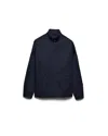 Prada Stand-up Collar Triangle-logo Jacket In Blue