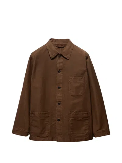 Prada Cotton Blouson Jacket In Brown
