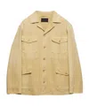 Prada Cotton Jacket Collared Design Four Pockets In Neutral