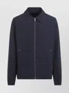 Prada Cotton Blouson With Contrasting Stitching In Blue