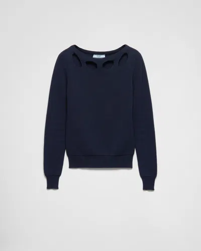 PRADA COTTON BOAT NECK SWEATER