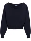 Prada Cotton Sweater In Blue