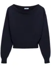 Prada Cotton Sweater In Blue