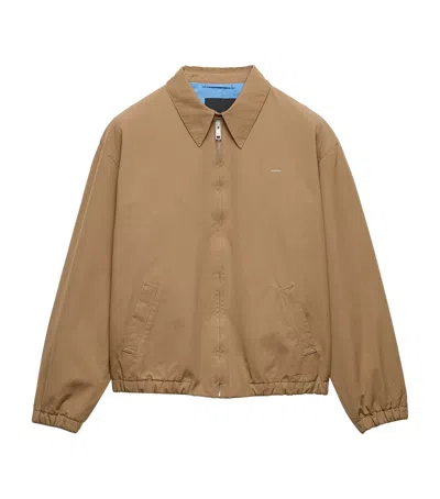 Prada Cotton Bomber Jacket In Brown