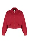 Prada Jackets With Long Sleeves And Ribbed Hem In Red