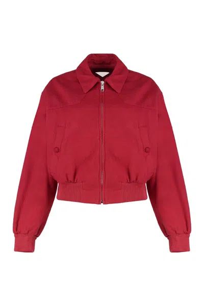 Prada Cotton Bomber Jacket In Red
