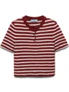 Prada Embroidered Terry Fabric Polo Shirt In Red