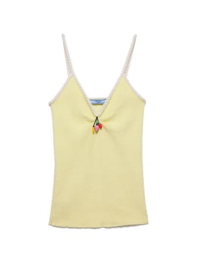 Prada Cotton Bouclé Top In Multi