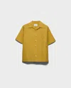 Prada Men's Solid Bowling Shirt In Senfgelb