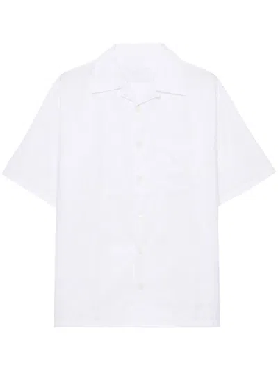 Prada Cotton Bowling Shirt In White