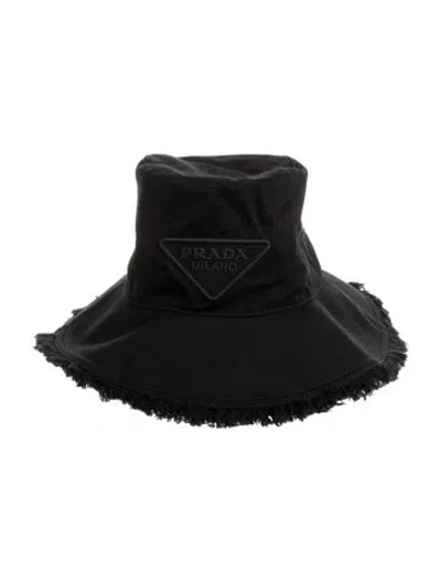 Pre-owned Prada Cotton Bucket Hat In Black