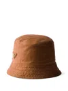 Prada Cotton Bucket Hat In Brown