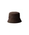 Prada Cotton Bucket Hat In Brown