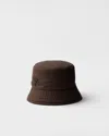 Prada Cotton Bucket Hat In Brown