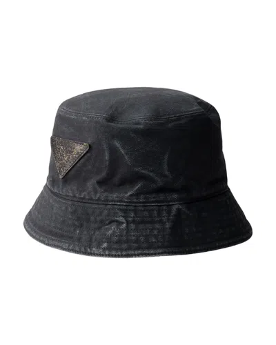 Prada Cotton Bucket Hat In Gold