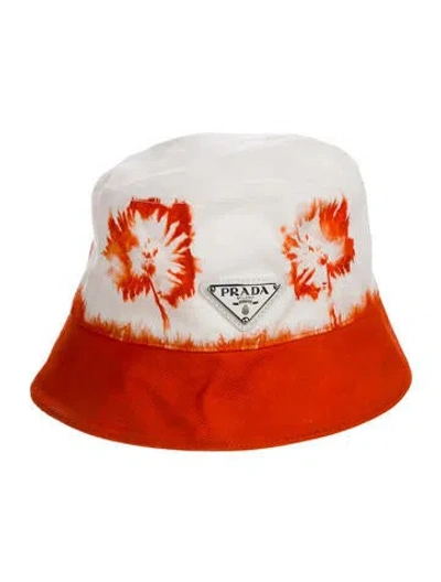 Pre-owned Prada Cotton Bucket Hat In Orange