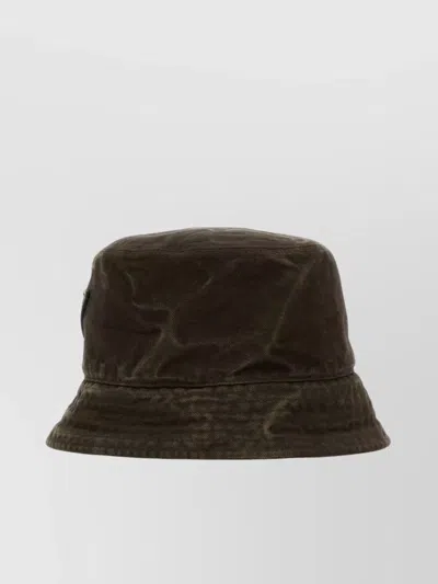 PRADA COTTON BUCKET HAT WITH VINTAGE STITCHED BRIM