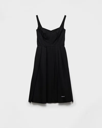 Prada Cotton Canvas Dress In Black