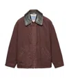 Prada Triangle-logo Jacket In Brown