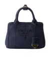 Prada Cotton Canvas Mini Handbag In Baltic Sea Blue