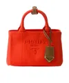 Prada Mini-handtasche Aus Baumwoll-canvas In Oranges