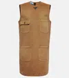 Prada Cotton Canvas Shift Dress In Beige