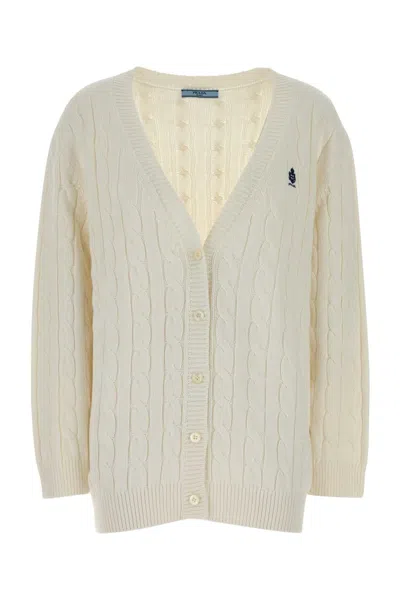 Prada Cotton Cardigan In White