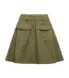 Prada Womens Green Flared Patch-pockets Cotton Cargo Skirt In Green