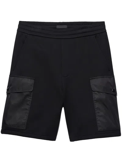 Prada Cotton Cargo Shorts In Black