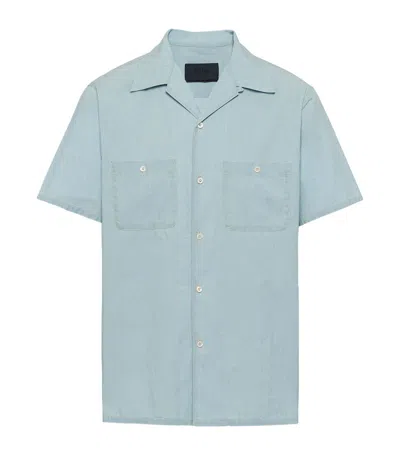 Prada Chambray Shirt In Blue