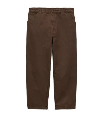 Prada Cotton Chino Trousers In Green