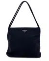 Prada Cotton Cloth Tote Bag Tessuto (authentic Pre-loved) In Black